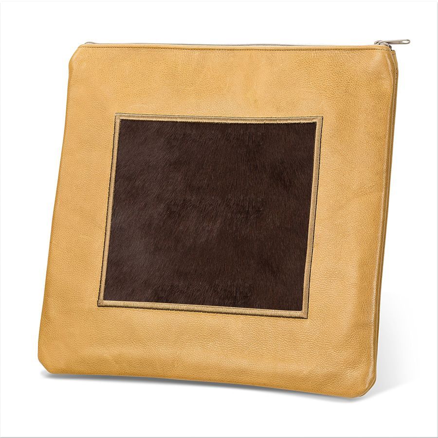 Tallis and Tefillin Bag Design 328-Camel Leather And Fur – Brown