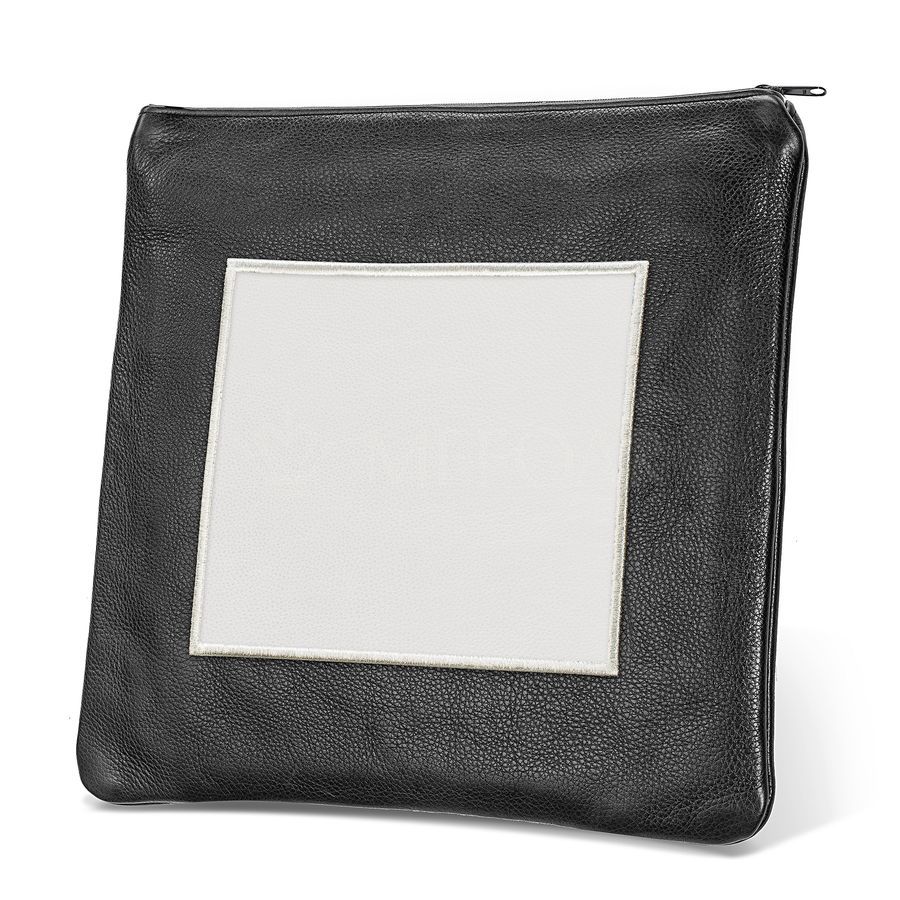 Tallis and Tefillin Bag Design 328- Black and White Leather – White