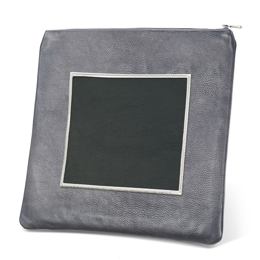 Tallis and Tefillin Bag Design 328- Black and Livid Leather – Black
