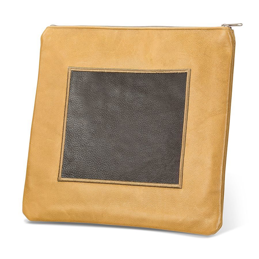 Tallis and Tefillin Bag Design 328- Camel and Brown Leather – Brown