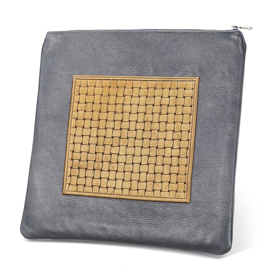 Tallis and Tefillin Bag Design 328-Camel Woven Fur with leather – Livid
