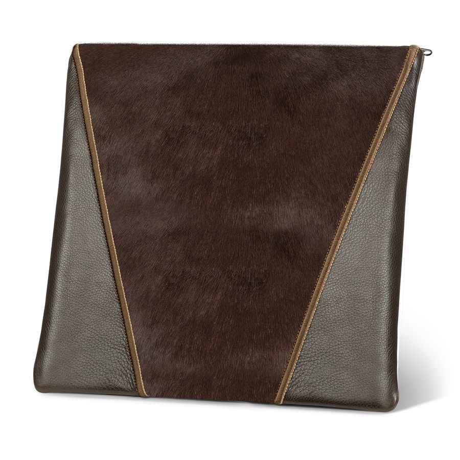 Tallis and Tefillin Bag Design 342-Brown Leather And Fur – Brown
