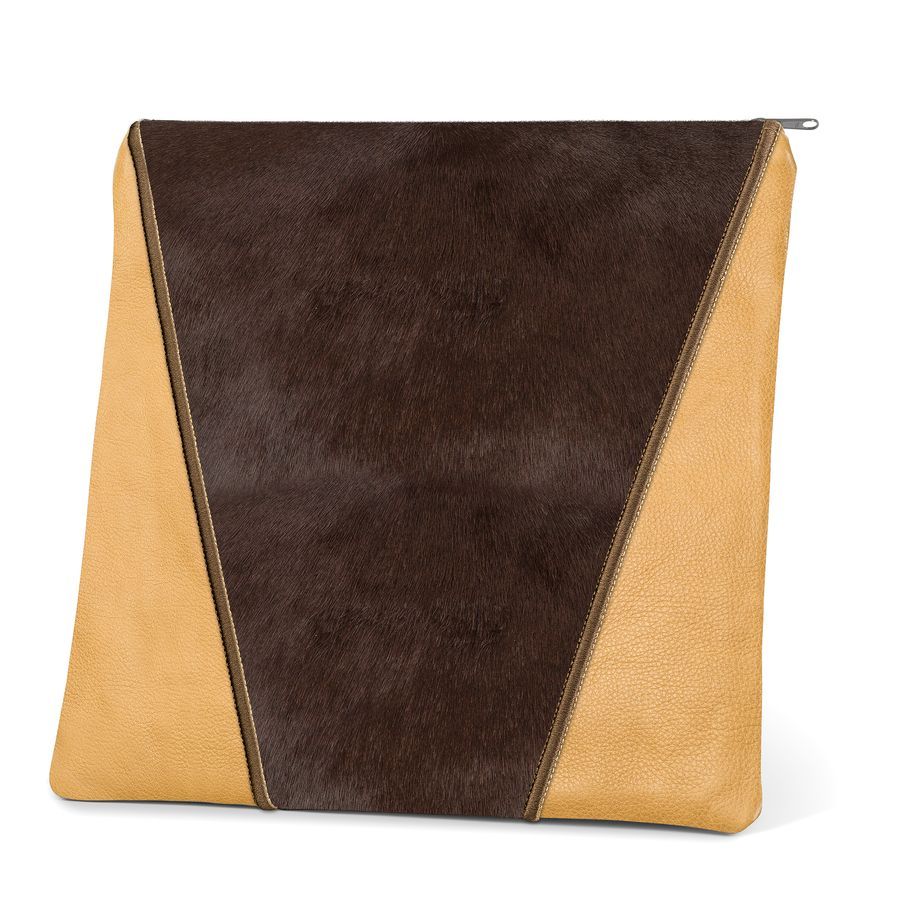 Tallis and Tefillin Bag Design 342-Camel Leather And Fur – Brown
