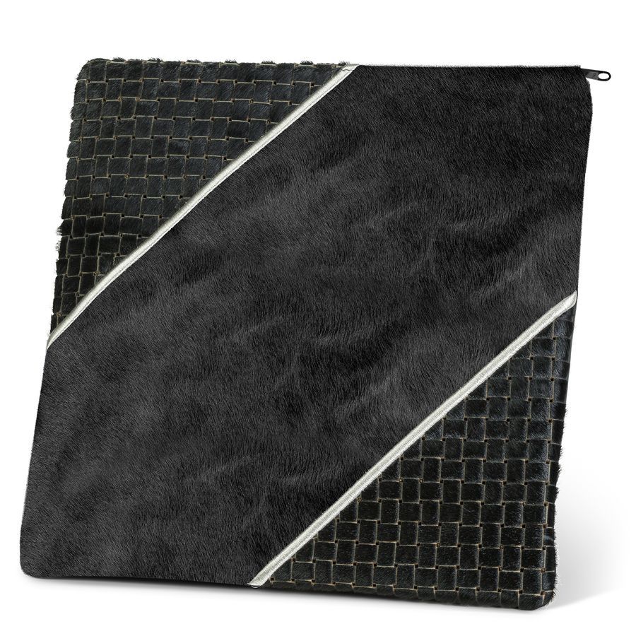 Tallis and Tefillin Bag Design 343-Black Woven Fur – Black