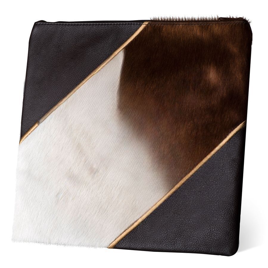 Tallis and Tefillin Bag Design 343-Leather And Fur – Brown&White Fur