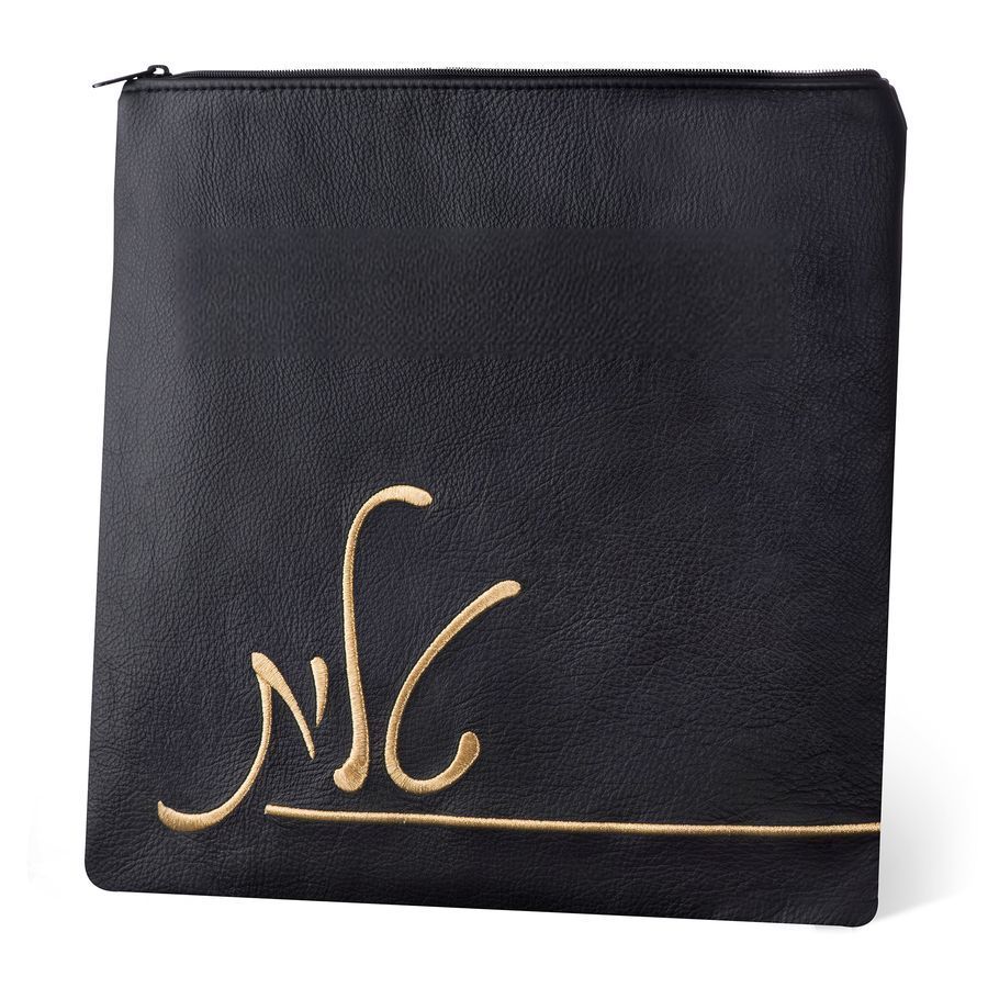 Tallis and Tefillin Bag Design 412- Solid Leather – Black