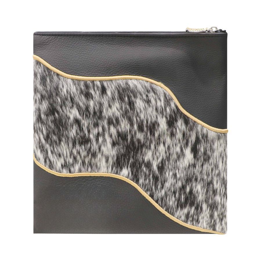 Tallis and Tefillin Bag Design 486-Leather And Fur – Black&White Fur