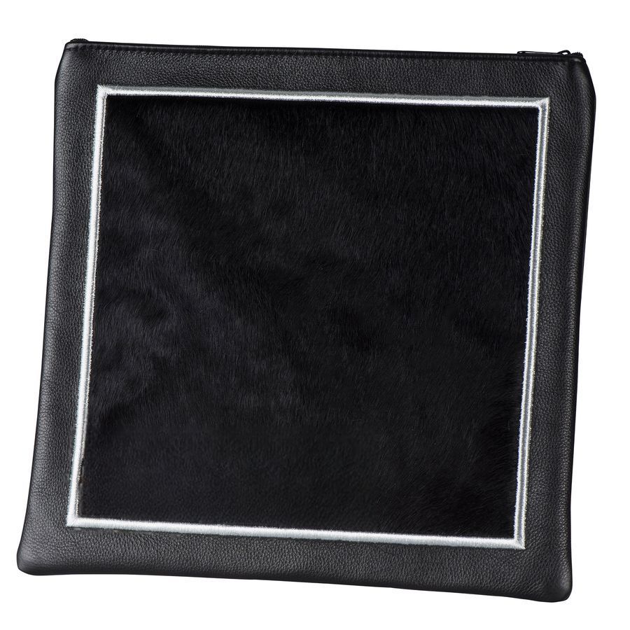 Tallis and Tefillin Bag Design 300 - Leather and Fur – Black