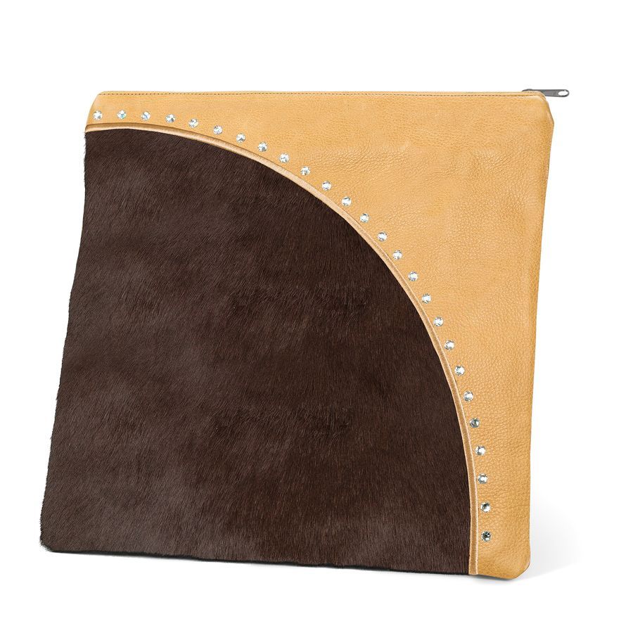 Tallis and Tefillin Bag Design 344 - Camel Leather and Fur – Brown