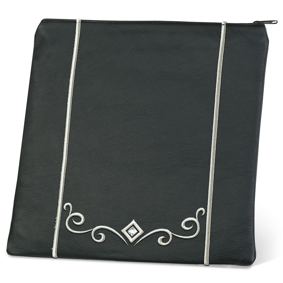 Tallis and Tefillin Bag Design 345- Solid Leather – Black