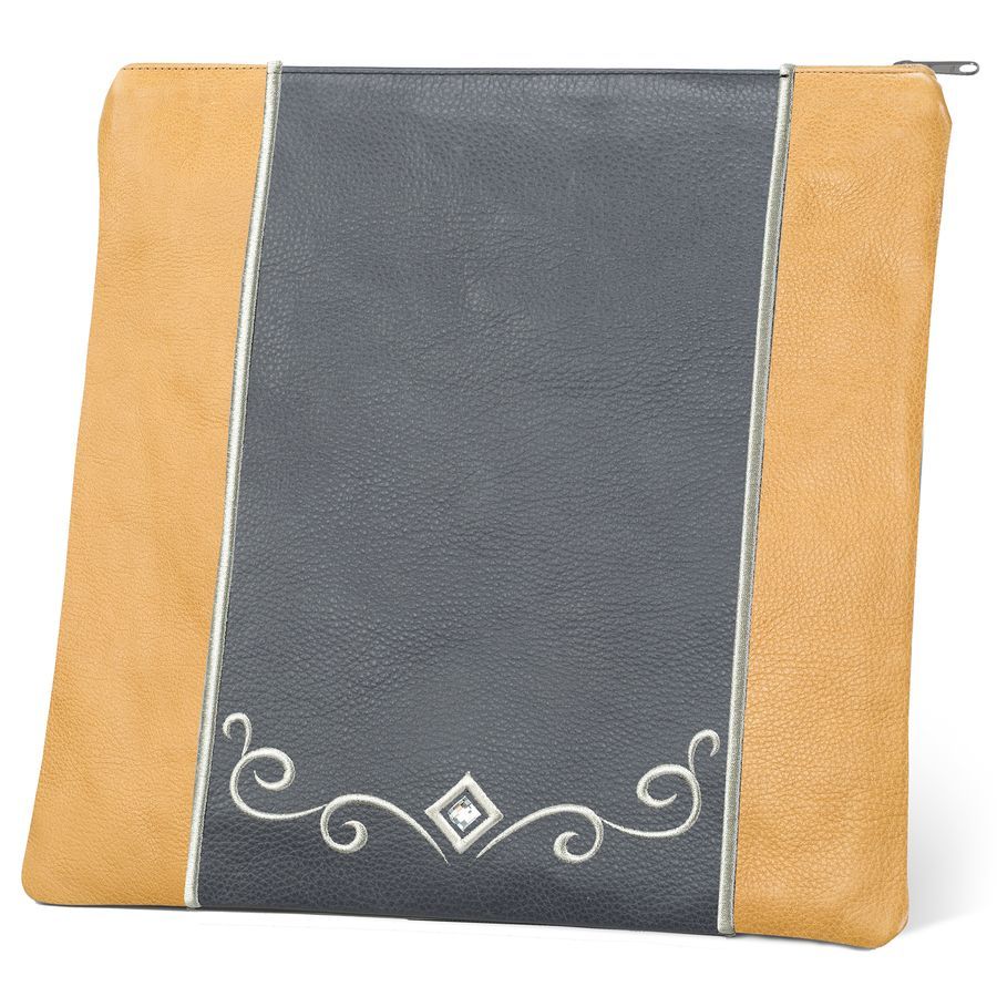 Tallis and Tefillin Bag Design 345- Camel and Livid Leather – Livid