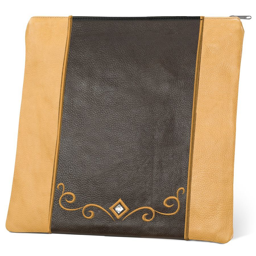 Tallis and Tefillin Bag Design 345- Camel and Brown Leather – Brown