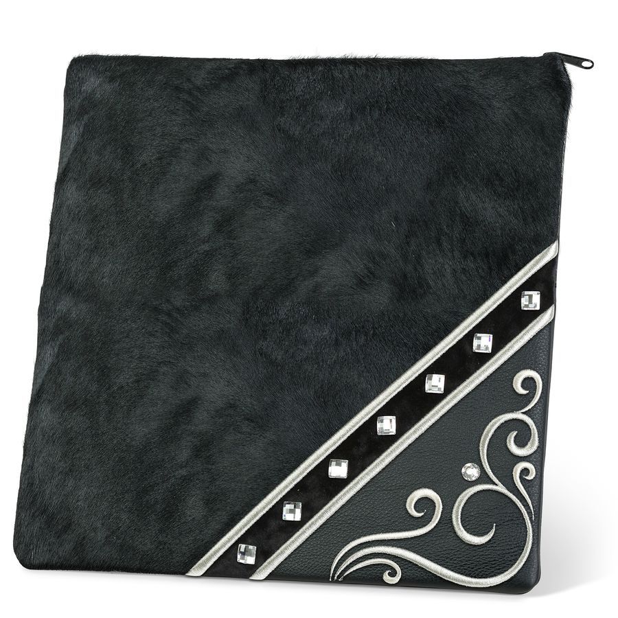 Tallis and Tefillin Bag Design 346 - Leather and Fur – Black