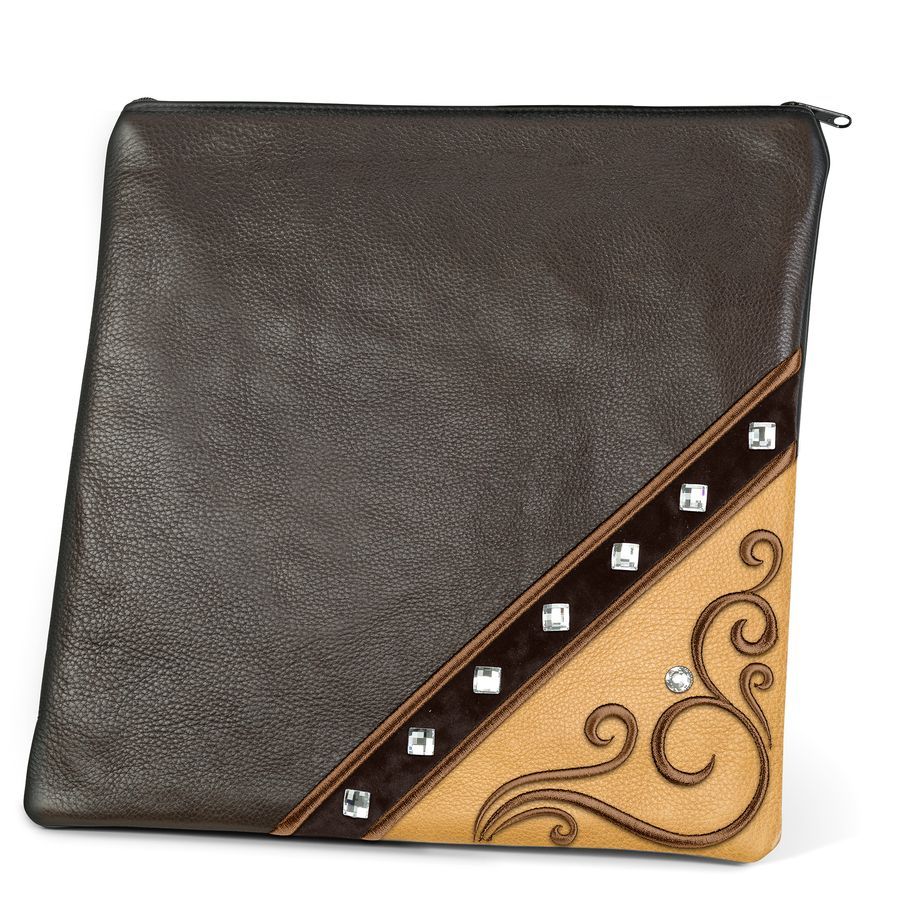 Tallis and Tefillin Bag Design 346- Camel and Brown Leather – Brown
