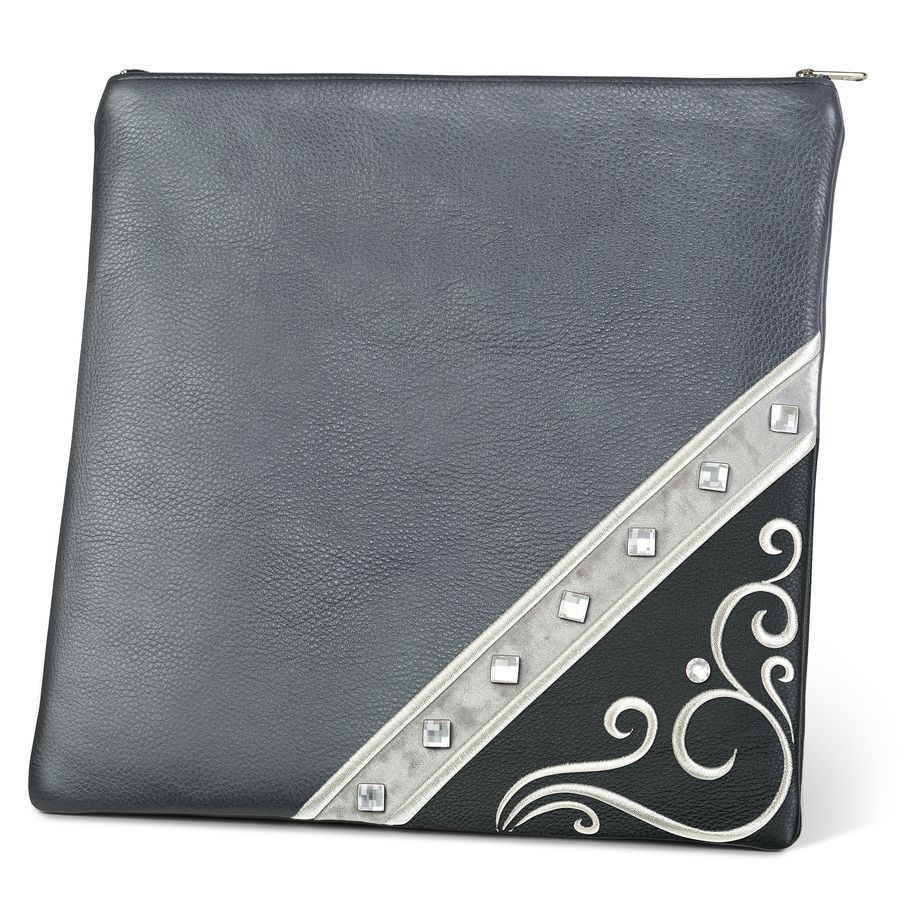 Tallis and Tefillin Bag Design 346- Black and Livid Leather – Livid