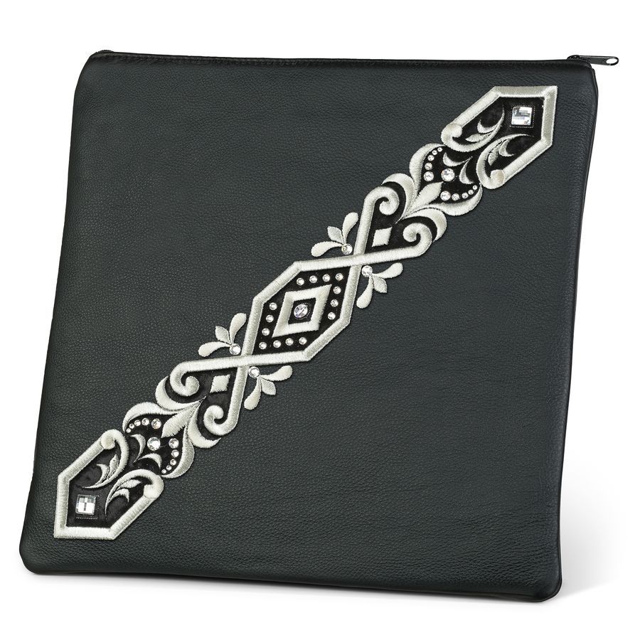 Tallis and Tefillin Bag Design 352- Solid Leather – Black
