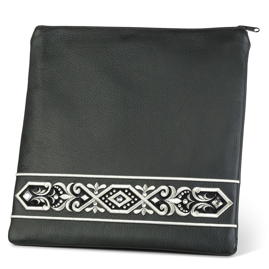 Tallis and Tefillin Bag Design 353- Solid Leather – Black