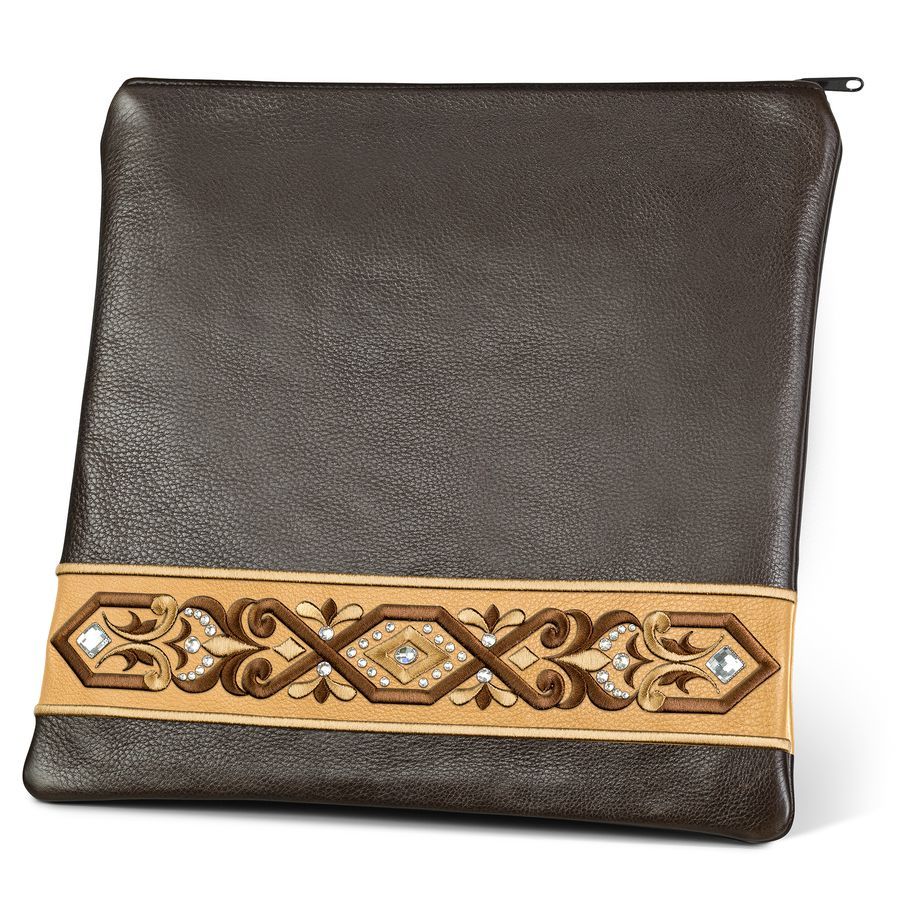 Tallis and Tefillin Bag Design 353- Camel and Brown Leather – Brown