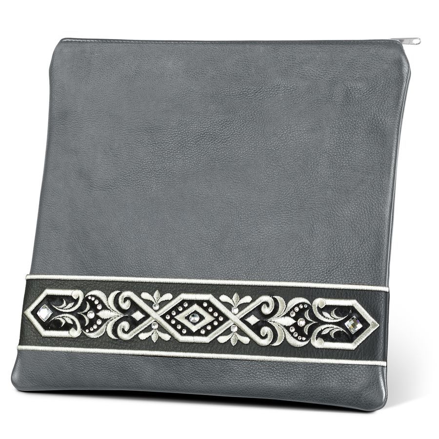 Tallis and Tefillin Bag Design 353- Black and Livid Leather – Livid