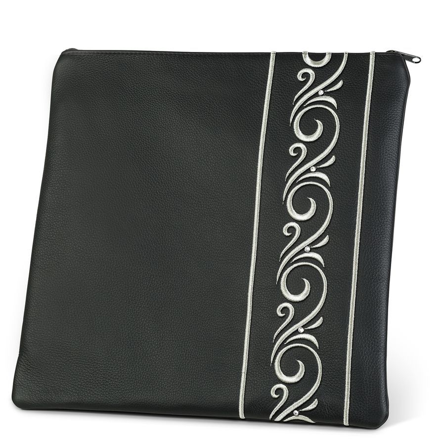 Tallis and Tefillin Bag Design 354- Solid Leather – Black