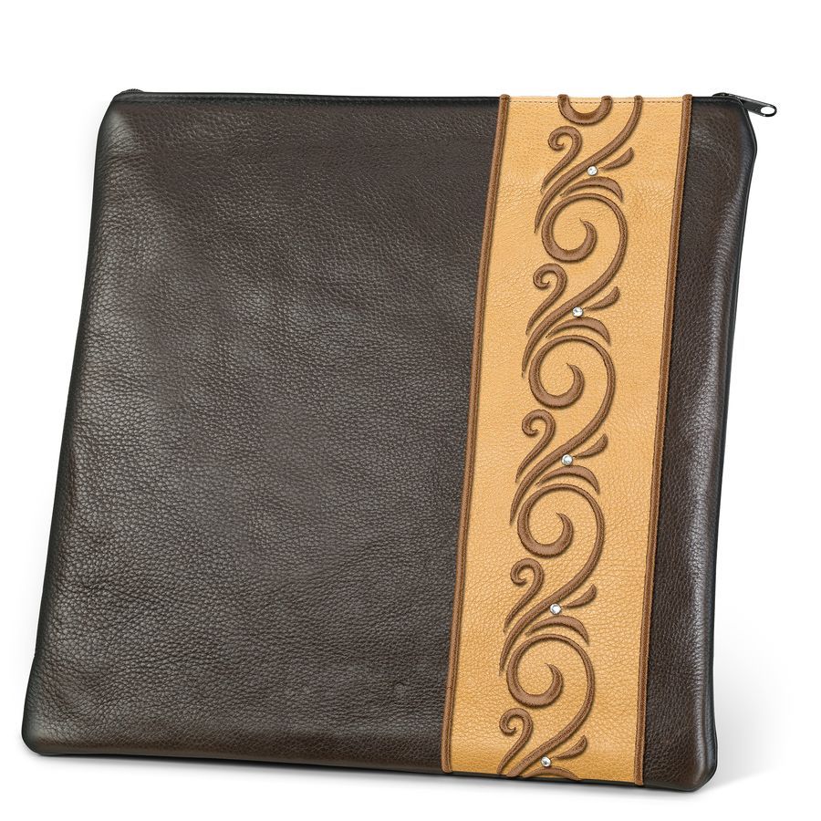 Tallis and Tefillin Bag Design 354- Camel and Brown Leather – Brown
