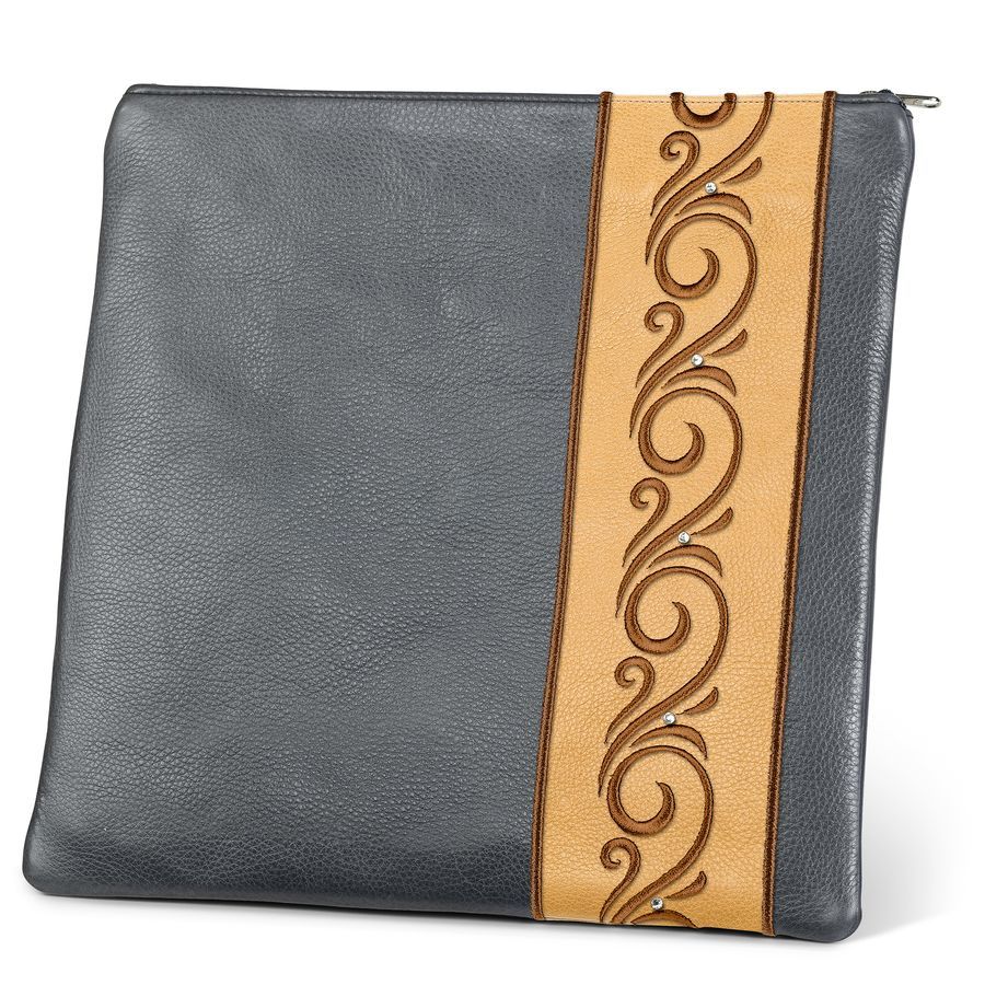 Tallis and Tefillin Bag Design 354- Camel and Livid Leather – Livid