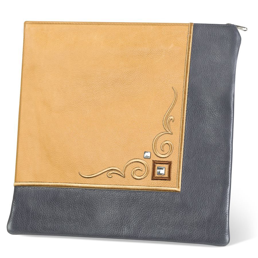 Tallis and Tefillin Bag Design 356- Camel and Livid Leather – Camel