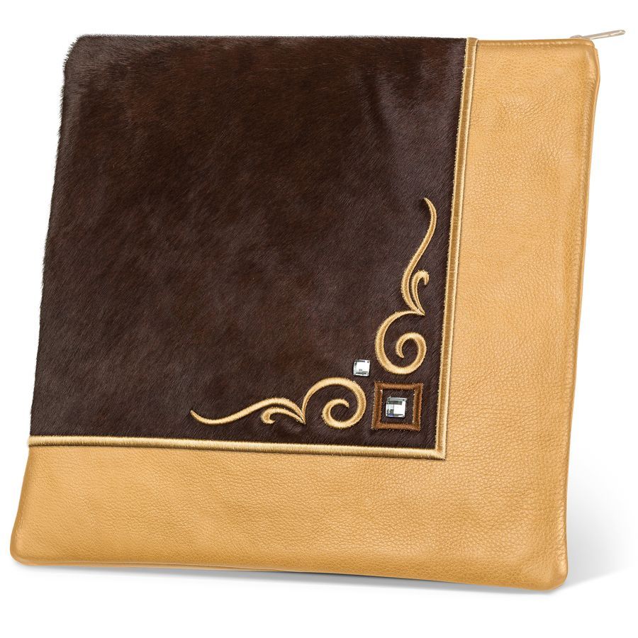 Tallis and Tefillin Bag Design 356 - Brown Fur and Leather – Camel