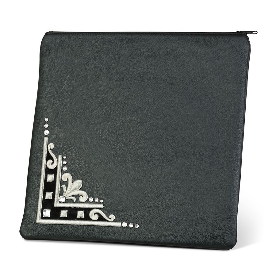 Tallis and Tefillin Bag Design 357- Solid Leather – Black