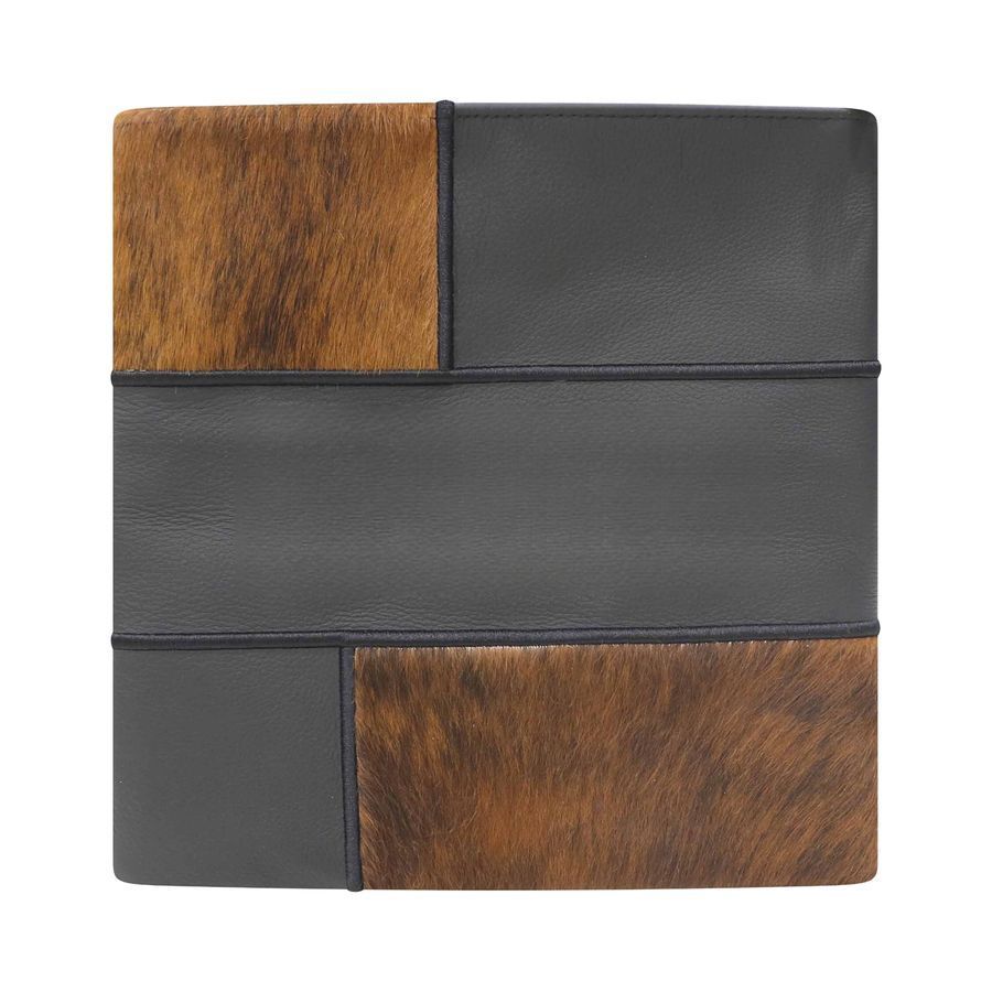 Tallis and Tefillin Bag Design 390 - Black Leather and Fur – Brown&Black Fur