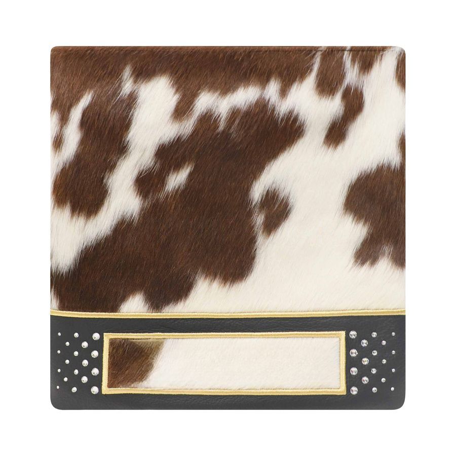 Tallis and Tefillin Bag Design 432 - Black Leather and Fur – Brown&White Fur