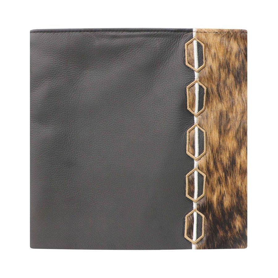 Tallis and Tefillin Bag Design 448 - Black Leather and Fur – Brown&Black Fur
