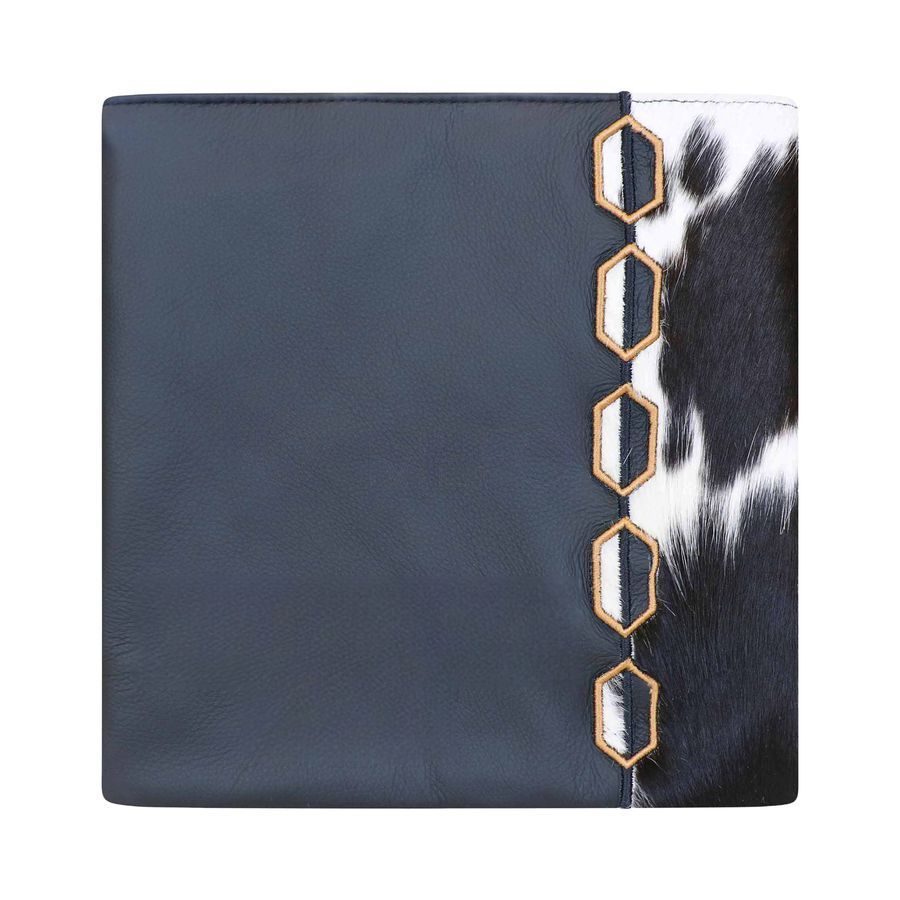 Tallis and Tefillin Bag Design 448 - Black Leather and Fur – Black&White Fur
