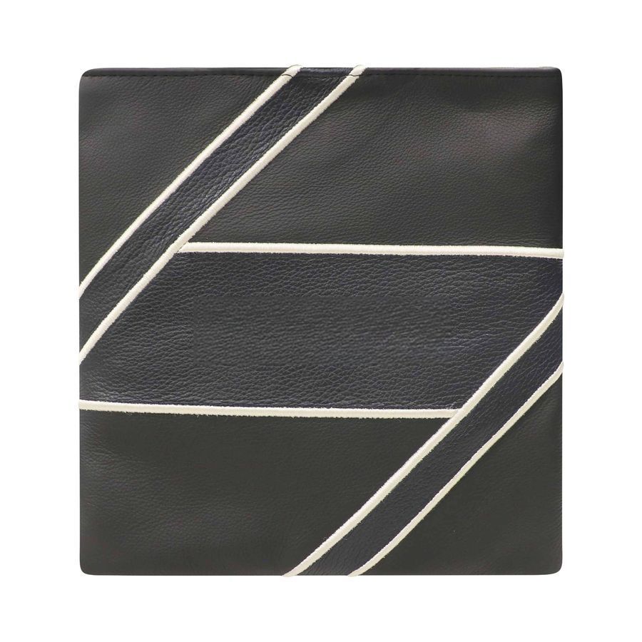 Tallis and Tefillin Bag Design 490 - Black two-tone leather – Black