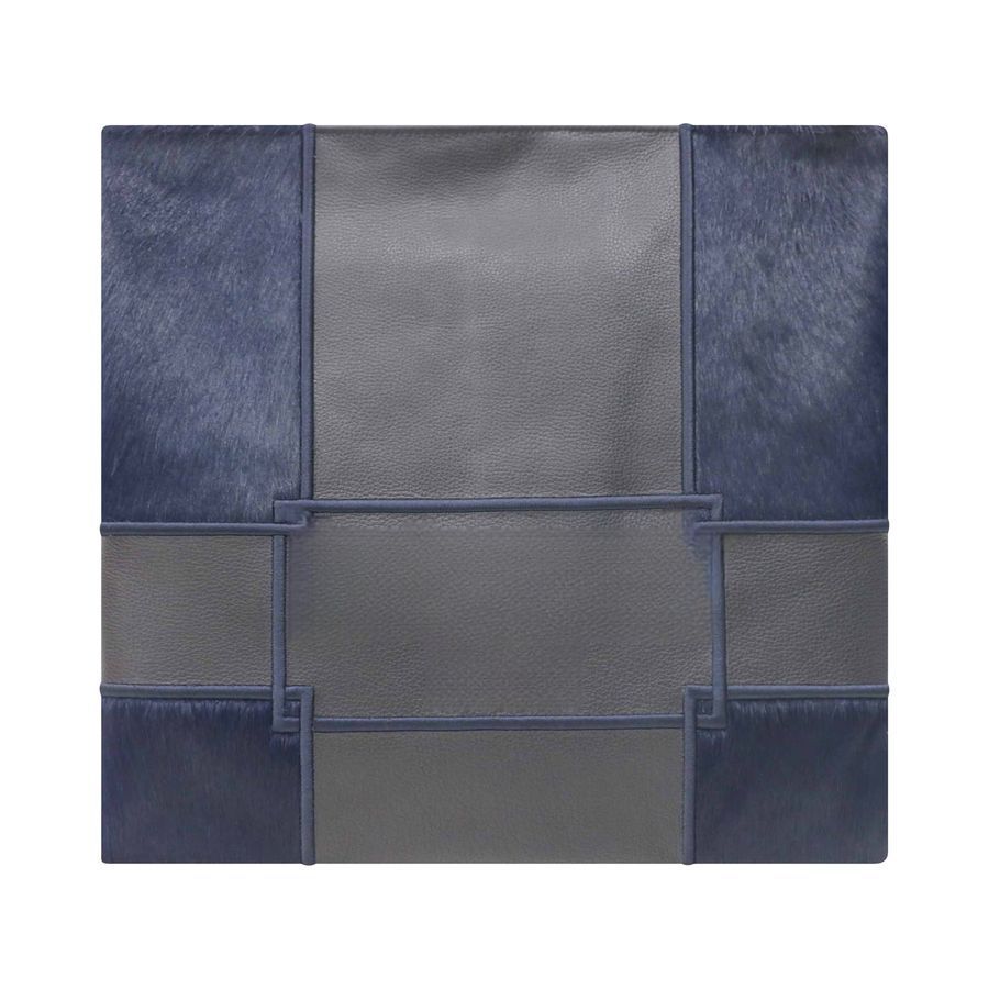 Tallis and Tefillin Bag Design 510 - Navy Leather and Fur – Navy