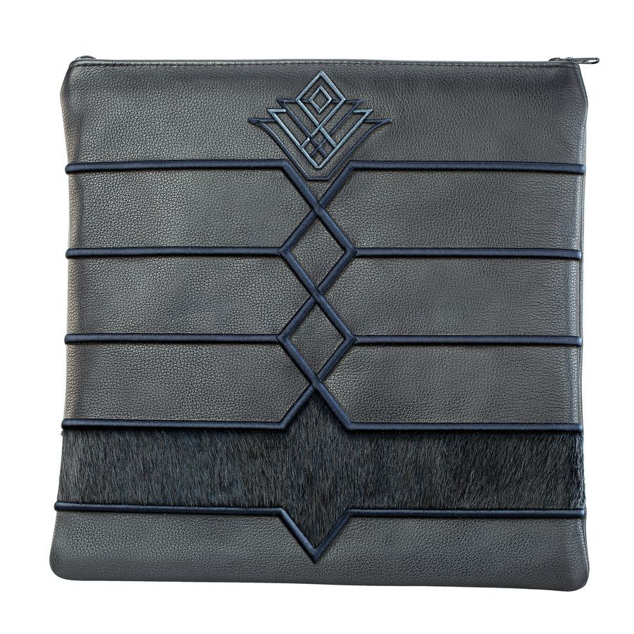 Tallis and Tefillin Bag Design 514 - Leather and Fur – Navy