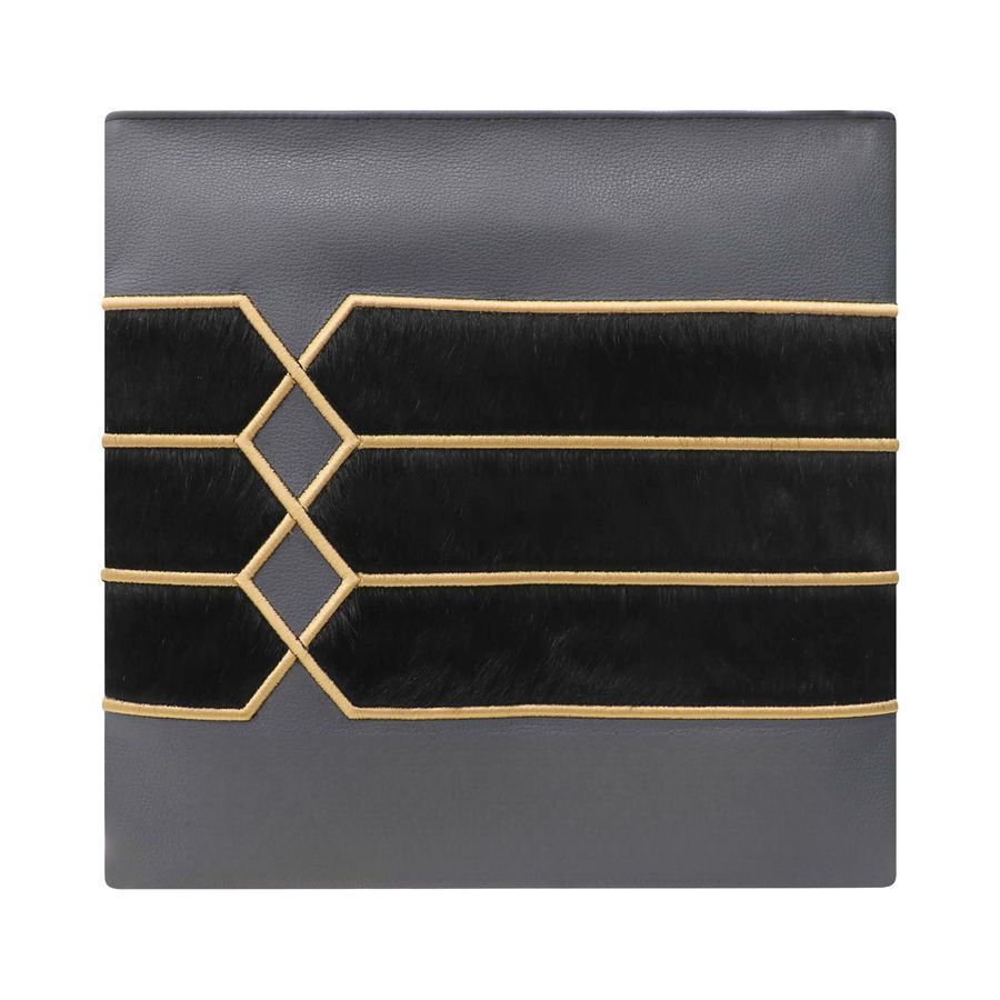 Tallis and Tefillin Bag Design 516 - Leather and Fur – Black