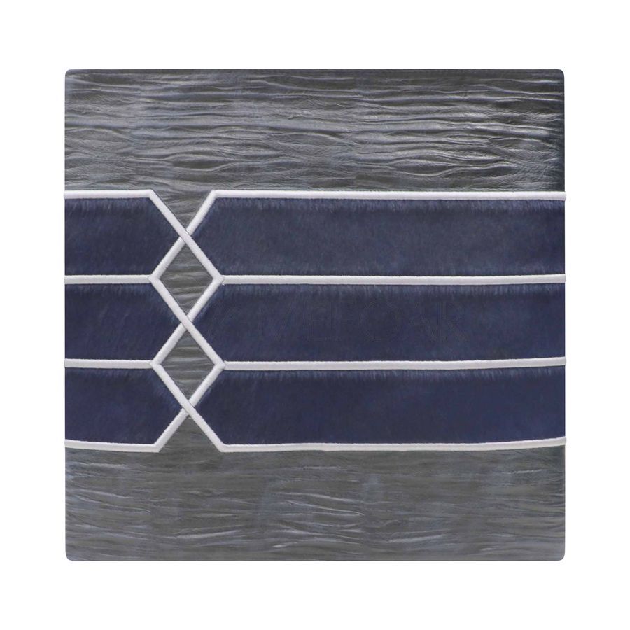 Tallis and Tefillin Bag Design 516 - Navy Fur with Exotic Leathers – Navy