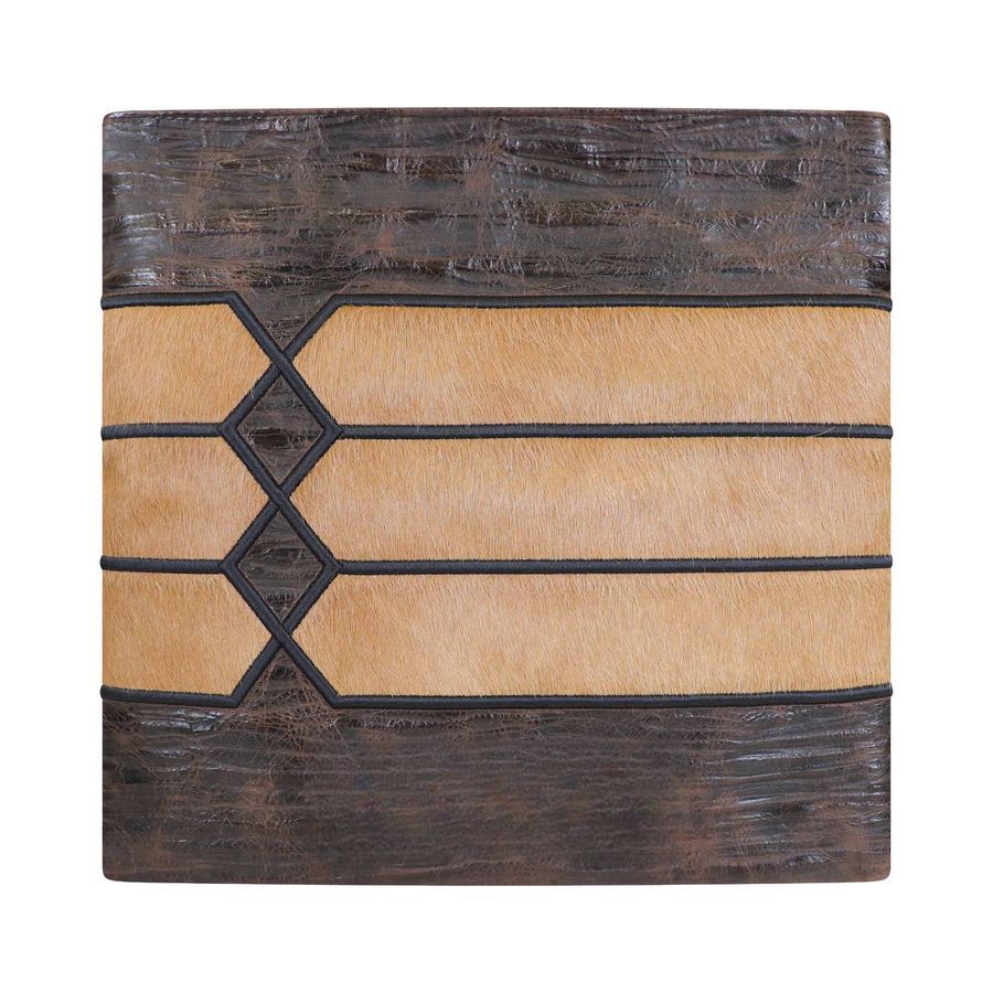 Tallis and Tefillin Bag Design 516 - Camel Fur with Exotic Leather – Brown