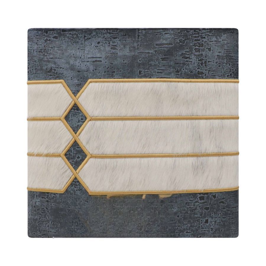 Tallis and Tefillin Bag Design 516 - White Fur with Exotic Leather – Navy