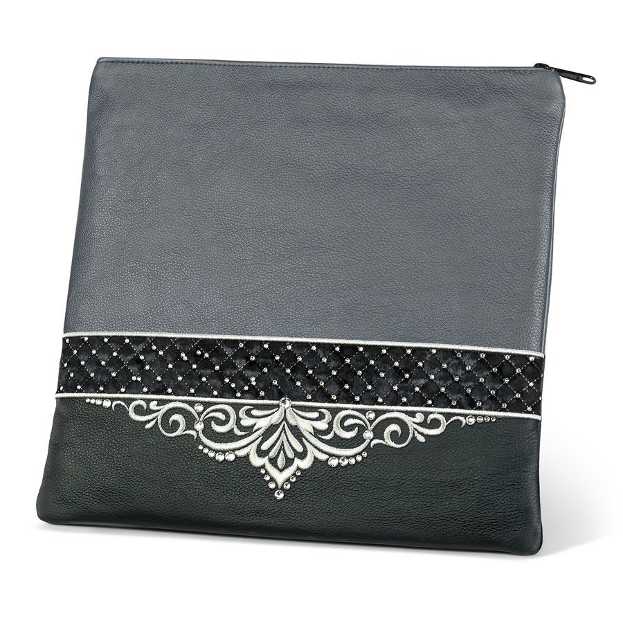 Tallis and Tefillin Bag Design 323- Black and Livid Leather – Livid