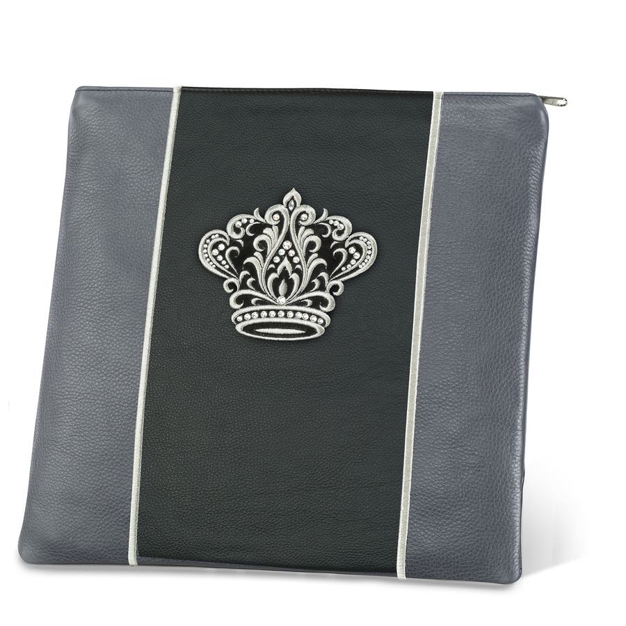 Tallis and Tefillin Bag Design 347- Livid and Black Leather – Black