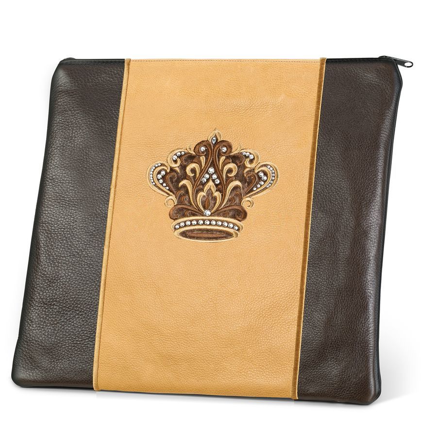 Tallis and Tefillin Bag Design 347- Brown and Camel Leather – Camel