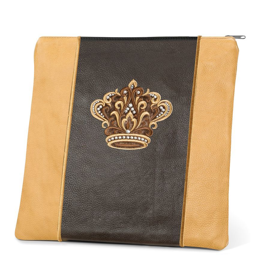 Tallis and Tefillin Bag Design 347- Brown and Camel Leather – Brown