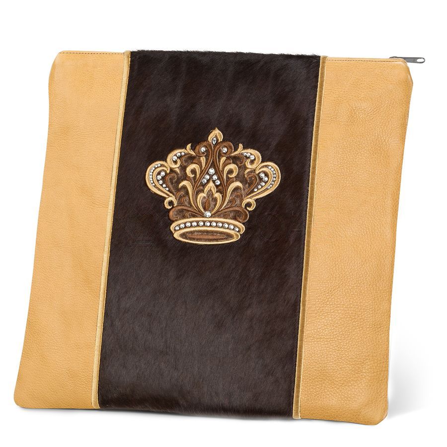 Tallis and Tefillin Bag Design 347 - Camel Leather and Fur