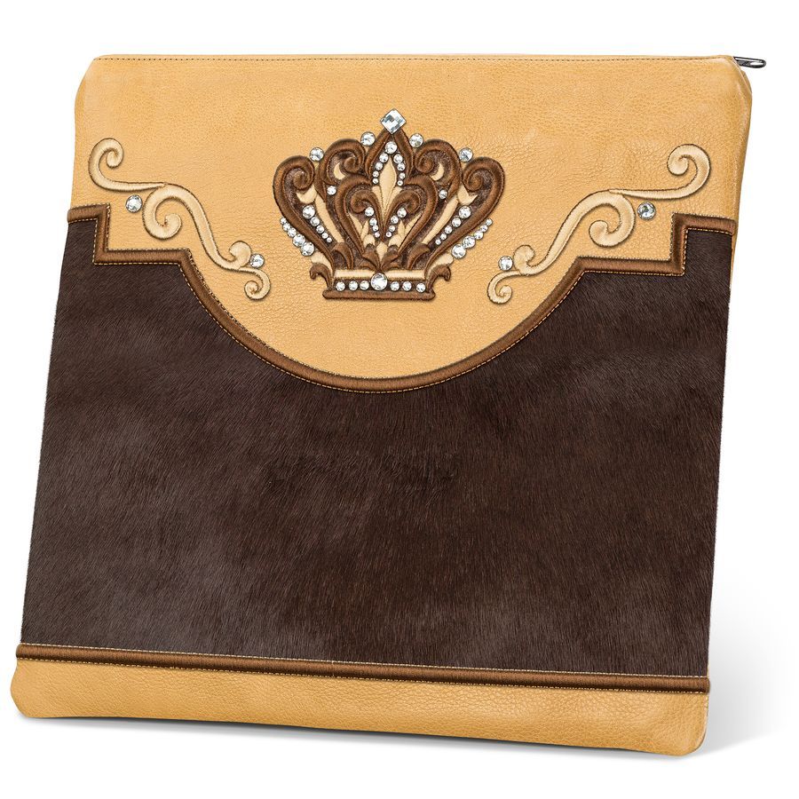 Tallis and Tefillin Bag Design 350 - Camel Leather and Fur – Brown