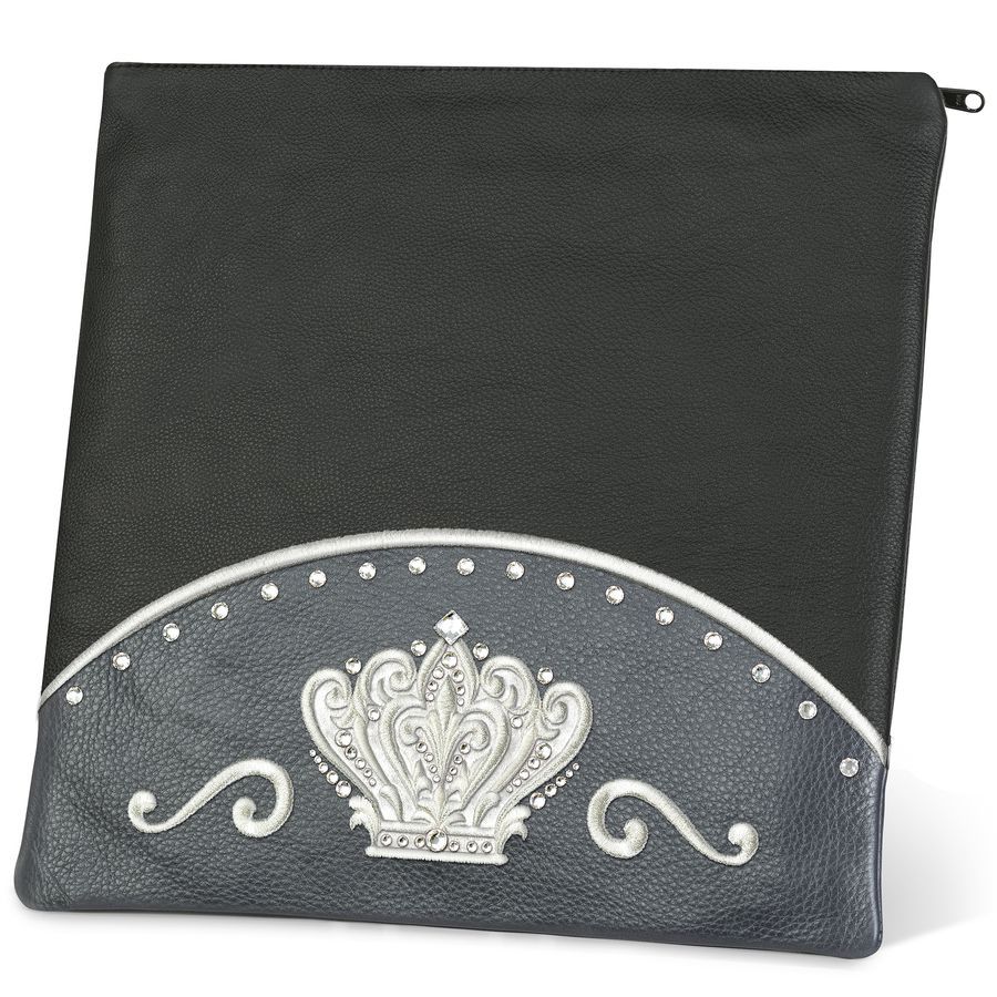 Tallis and Tefillin Bag Design 351 - Livid and Black Leather – Black