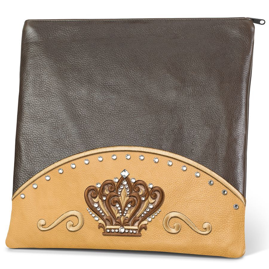 Tallis and Tefillin Bag Design 351 - Brown and Camel Leather – Brown
