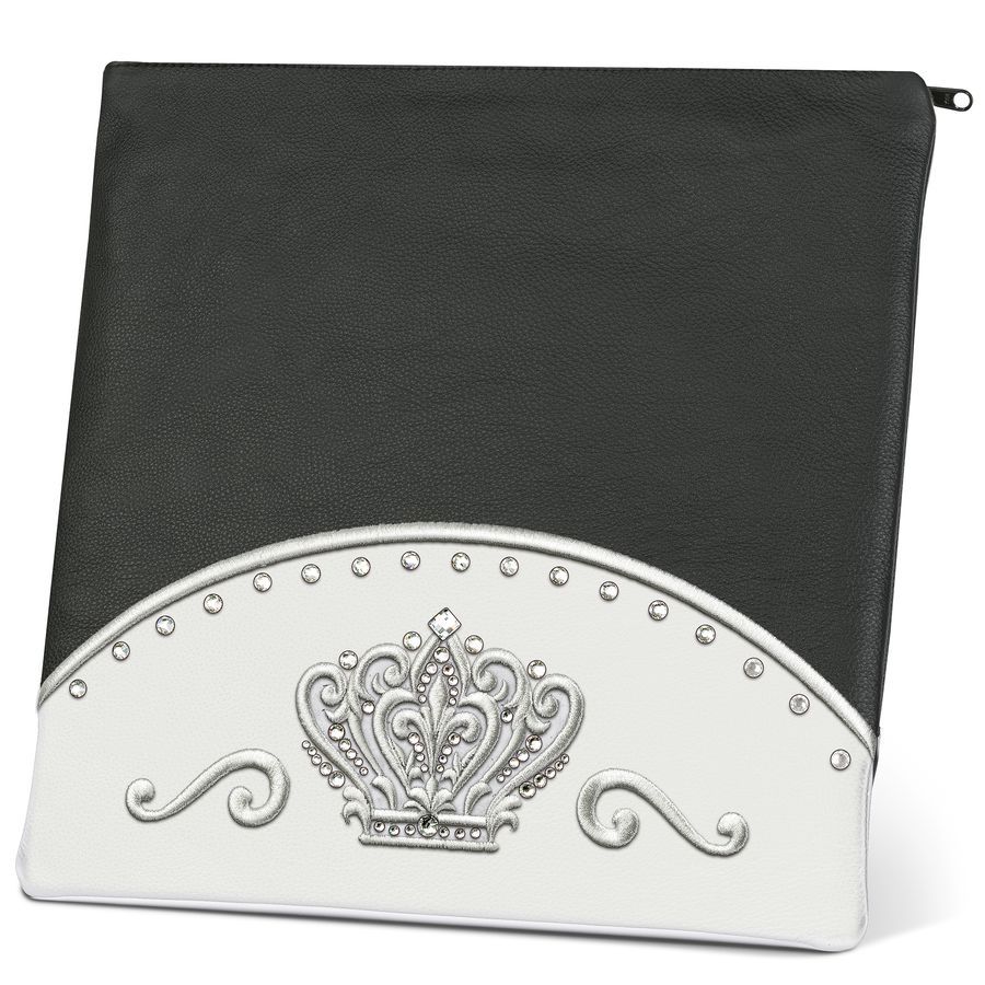 Tallis and Tefillin Bag Design 351 - Black and White Leather