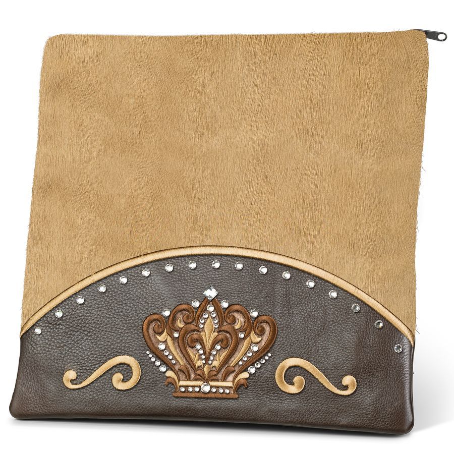 Tallis and Tefillin Bag Design 351 - Brown Leather and Fur – Camel